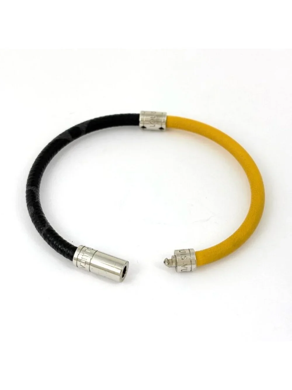 Louis Vuitton Bracelet Neo Split Monogram Eclipse Taiga Black Yellow